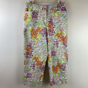 Talbots Petites Stretch Women’s Floral Cropped Pants Size 4